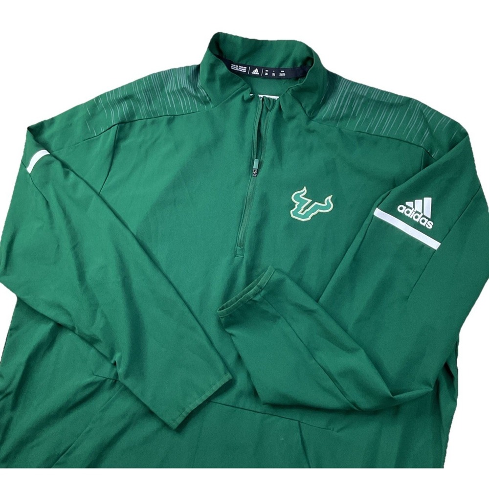 Adidas USF South Florida Bulls Jacket 1/4 Zip Team Issue Light Windbreaker 2XL